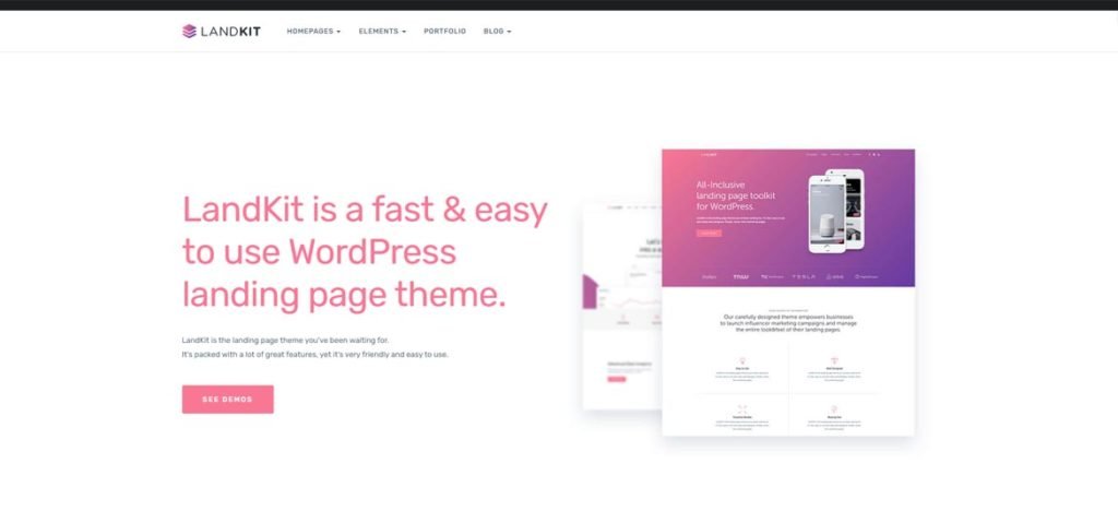 Landing page WordPress Theme